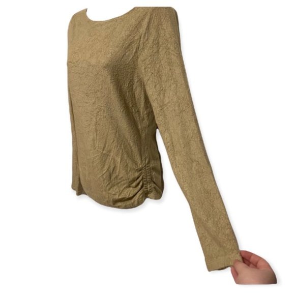 Anthropologie Saturday Sunday Rhea Boat-Neck Soft Plush Ruched Top Size Medium - Picture 5 of 14